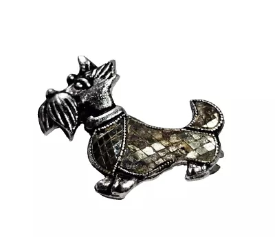 Vintage Silver Tone Scotty Scottish Terrier Dog Brooch Pin Japan • $12.25