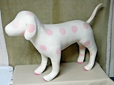 Victoria Secret Pink & White Giant Display Dog | Polka Dot | Good Condition RARE • $450