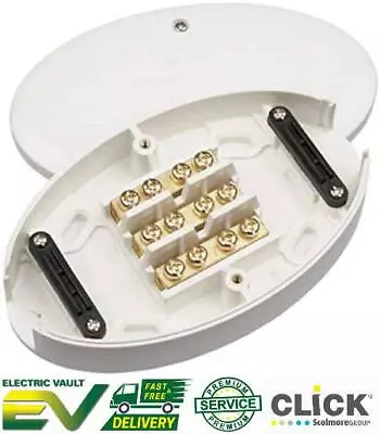 £8.95 • Buy Click 60A 3 Terminal Junction Box Heavy Duty For Cooker & Shower Connections