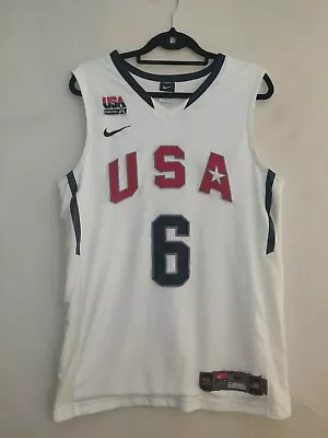 £99 • Buy LeBron James USA Dream Team Basketball Jersey Nike Stitched Authentic M