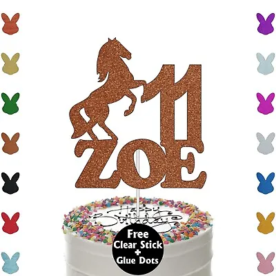 Horse Cake Topper Personalised Any Age & Name Animal Lover Birthday Party Decor • £2.95