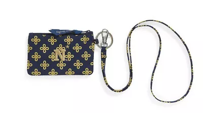 Vera Bradley Naval Academy NAVY Zip ID Lanyard Key Chain Change Purse NCAA New • $19