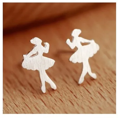 925 Sterling Silver Fairy Ballet Dancer Stud Earrings Jewellery & Free Gift Bag • £4.98