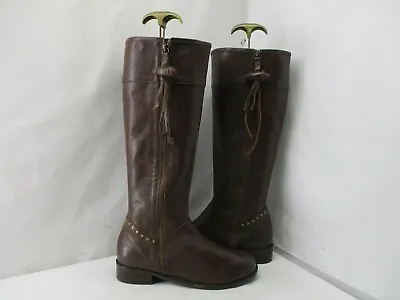 $35.16 • Buy Schuler & Sons Philadelphia Brown Leather Zip Knee High Boots Womens Size 6.5 M