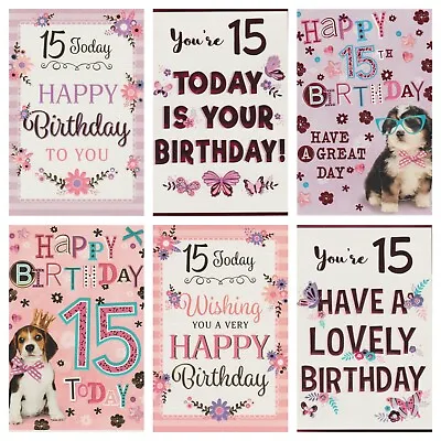 15th Birthday Card ~ Girl's  Female 15th ~ For You On Your 15th ~ Various Design • £1.79