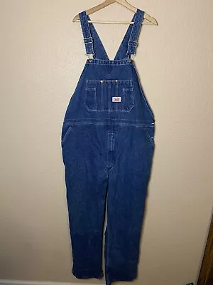 Round House Brand Overalls Blue Denim Coveralls Made In USA Mens Size 46 X 32 • $29.99