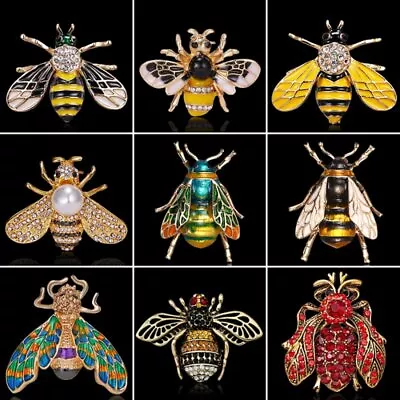 Fashion Bee Crystal Brooch Pin Costume Badge Women Party DIY Bouquet Jewelry New • $2.62