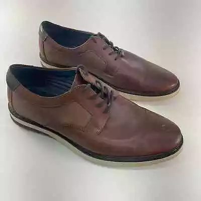 Flexi Men's Brown Leather Derby Dress Shoes - Size 10.5 • $25