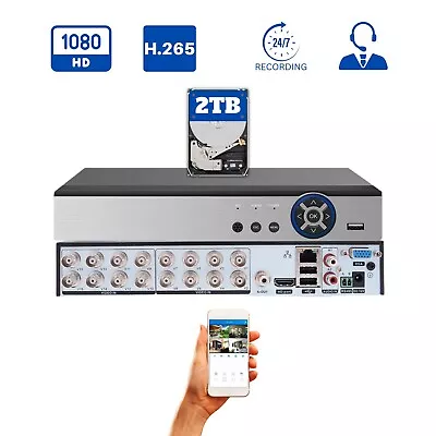 16 Channel 1080P CCTV Security Camera H.264 Digital Video Recorder 2TB HDD • $217.95