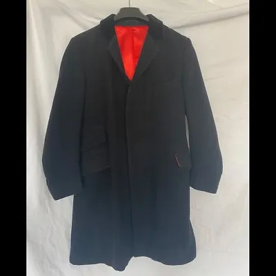 Classic British Crombie Overcoat-  Black (Single Breasted 100% Wool) XS 34” • £60