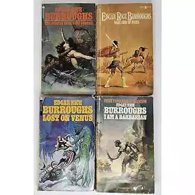 Edgar Rice Burroughs Science Fiction Lot Of 4 Vintage Paperbacks Classic Sci-Fi • $9.56