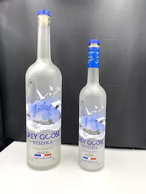 2 Grey Goose Vodka Bottles- Empty France 1.75 Liter And 750ML Mint Condition • $7