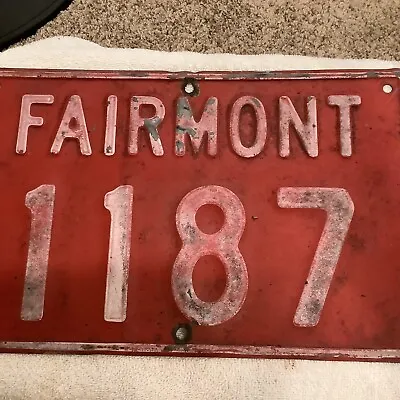 Vtg Fairmont Minnesota Fire Location Number 1187 Steel By Driveway Sign • $38