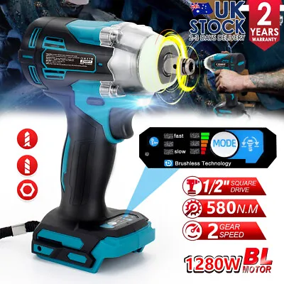 JUSFIT 580 Nm Brushless Cordless Impact Wrench 18 Volt Bare For Makita Battery • £21.38