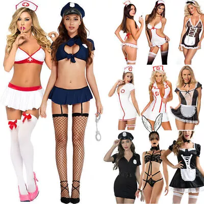 Women Naughty Bunny Girls Maid Nurse Lingerie Cosplay Fancy Dress Sexy Nightwear • $16.90