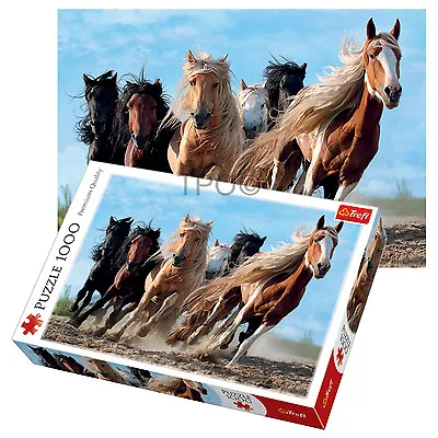 £8.49 • Buy Trefl 1000 Piece Adult Large Gallopping Horses Desert Run Jigsaw Puzzle NEW