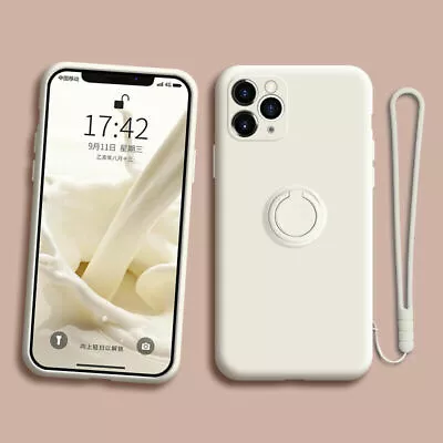 $9.95 • Buy For IPhone 12/13/6/7/8/XS 11/Pro Ring Stand Case Shockproof Liquid Silicone Cove