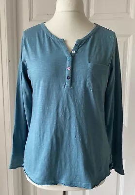 Mistral Turquoise Jersey V-neck Top Size 14 • £4.20