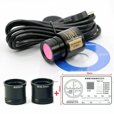 5MP USB CCD Video Digital Camera Microscope Electronic Eyepiece W Micrometer • $83.79