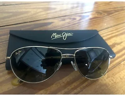 Maui Jim Baby Beach Polarized Gold Rim Aviator Sunglasses • $285