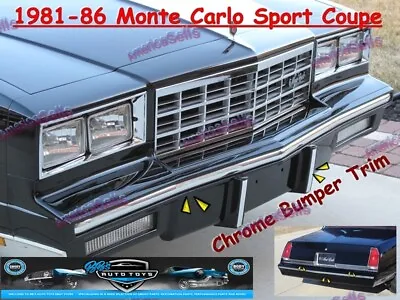 81 82 83 84 85 86 Chevy Monte Carlo Sport Coupe Chrome Bumper Trim Molding  • $199.99