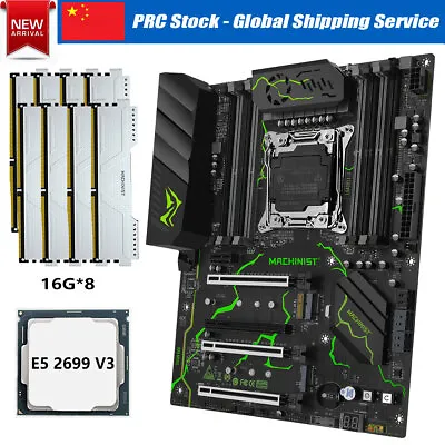 LGA 2011-3 X99 MR9S Motherboard Combo Xeon E5 2699 V3 CPU 128GB DDR4 2133MHz RAM • $400.86