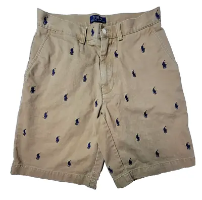 Polo Ralph Lauren All Over Print Pony Logo AOP Brown Shorts Men's Size 29 • $25.99