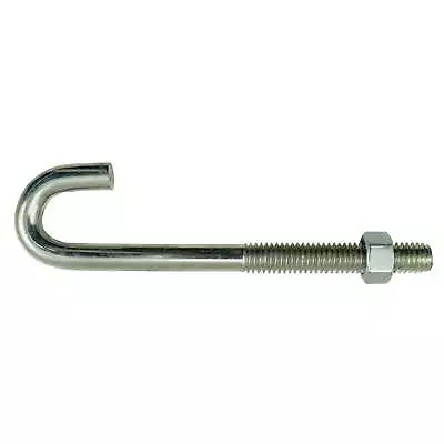 3/8 -16  X 5  Zinc Plated Steel Coase Thread J-Bolt W/ Nut (10 Pcs.) • $15.60