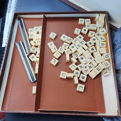 Vtg Travel Edition Scrabble 1954 Selchow & Righter Magnetic Mini Tiles 9  Board • £30.88