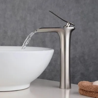 Waterfall Tall Bathroom Faucet Vessel Sink Faucet Single Handle  One Hole • $33