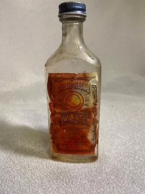 Vintage Dickinson's WITCH HAZEL Glass Bottle Copyright 1925 Metal Cap NO LIQUID • $12