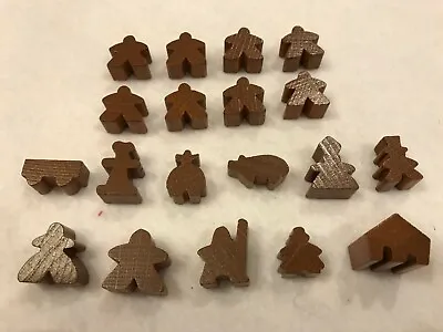 Carcassonne - Set Of 19 Brown Meeple - Brand New (Hans Im Gluck) • $13.99