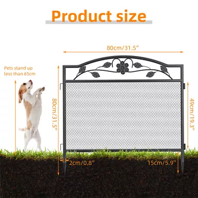 Metal Garden Fence 5 Panels Tall Animal Barrier Border Heavy Duty Dog Playpen US • $119.92