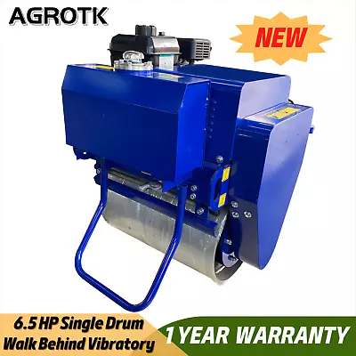 Agrotk 6.5 HP Single Drum Walk Behind Vibratory Rollers Road Asphalt Compactor • $2399.20