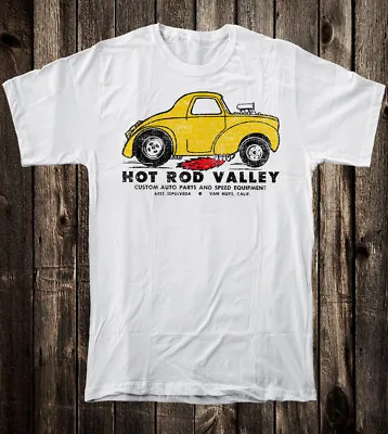 Retro Hot Rod Tee T Shirt Drag Race Racing Valley Custom Auto Parts Speed Shop • $32