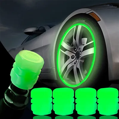 4x Luminous Auto Car Wheel Tire Tyre Air Valve Stem Caps Screw Cover Accessories • $2.19