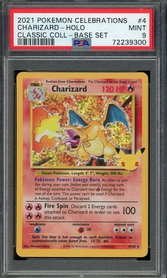 $90 • Buy 2021 PSA 9 Pokemon Celebrations Classic Collection Charizard 4/102 Base Set