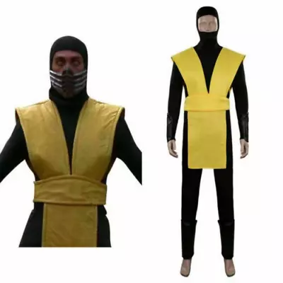 Mortal Kombat Scorpion Cosplay Costume Halloween Outfit Full Set/ • $33.25