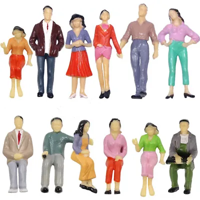 12pcs G Scale Figures 1:25 Seated Standing People 12 Different Poses P2525 • $10.99