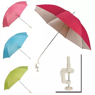 £9.99 • Buy Colorful Clip On Screw Clamp Garden Parasol Sunshade Sun UV Protection Umbrella