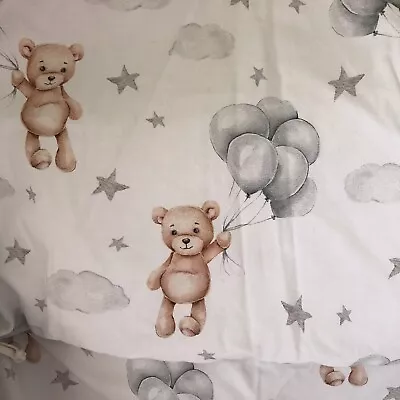 Cuddly Angels Cot Quilt Set Teddy Design Grey Excellent Condition • £15