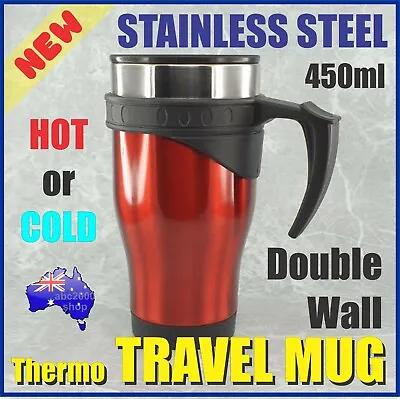 Stainless Steel Cup Car Travel Drink Tea Coffee Thermo Mug With Handle • $19.90