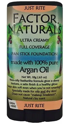 Factor Naturals Just Rite #217 Pan Stick Foundation W/Argan Oil Made In The USA • $24.39