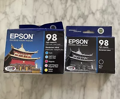 Epson 98 (T098920) Inkjet 5 Cartridge Set Multi-Pack Exp 2015 + Black Ink Bundle • $45