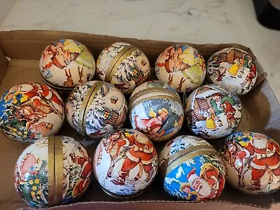 Vintage German 1950's Paper Mache Christmas Ornament Candy Holder Lot Of 12 Rare • $325