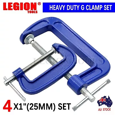 4X1  Heavy Duty G Clamp Set Workbench Grip Tool Carpentry Metalwork Vice Grip • $16.90