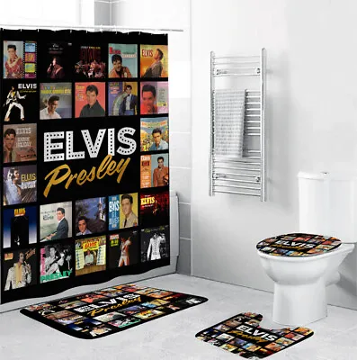 Elvis Presley Album Rock And Roll Shower Curtain Sets Bathroom Sets • $24.99