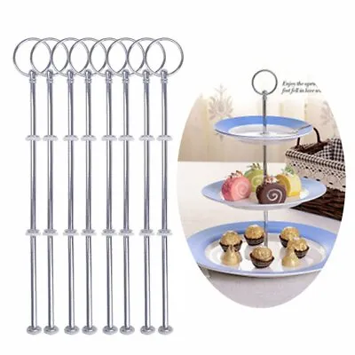 2 Or 3 Tier Cake Plate Stand Fittings Silver Food Cupcake Stands For Party • £13.59