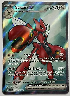 Pokemon  SCIZOR EX 195/162 - Temporal Forces - ULTRA RARE FULL ART - MINT • $1