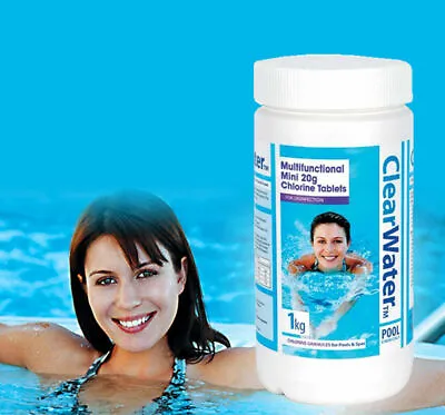 Bestway Clearwater 1Kg Multifunctional Chlorine Mini Tablets 50 X 20g • £23.98